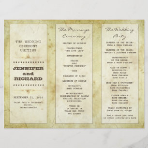 vintage typography wedding programs