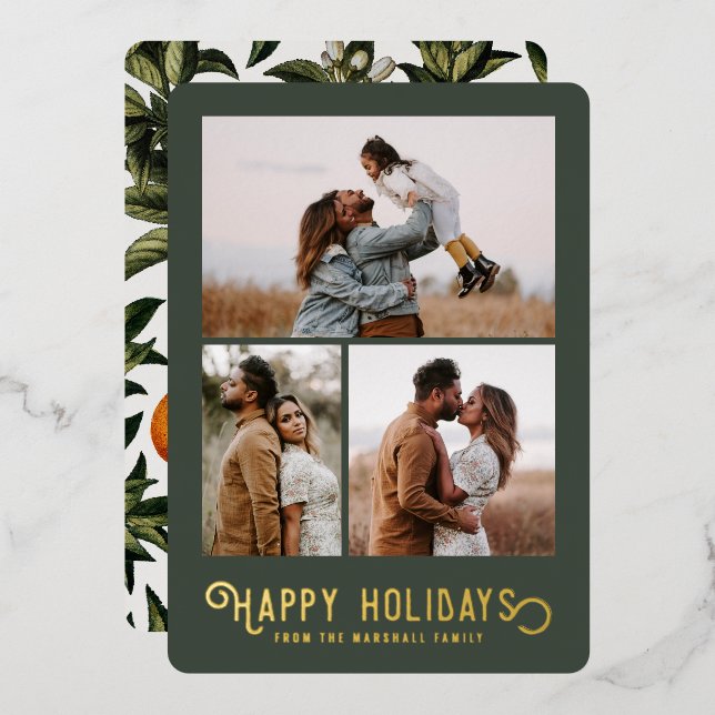 Vintage Typography Winter Oranges Photo   (Front/Back)