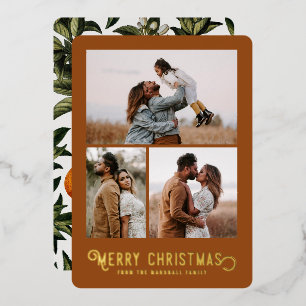 Vintage Typography Winter Oranges Photo Christmas 