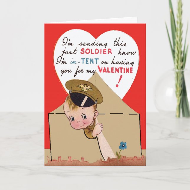 Vintage U.S. Army Soldier Valentine Card (Front)