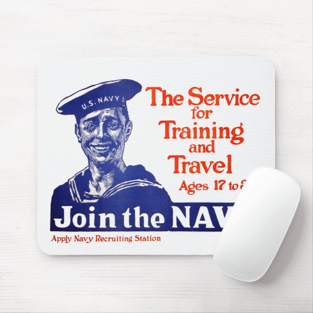 Vintage U.S. Navy Recruiting Poster Mouse Pad (With Mouse)