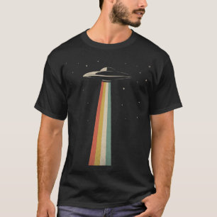 Vintage UFO Alien Abduction Retro Spaceship T-Shirt
