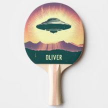 Vintage UFO at Sunset Personalised