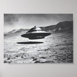 Vintage UFO Photograph on the Moon Poster