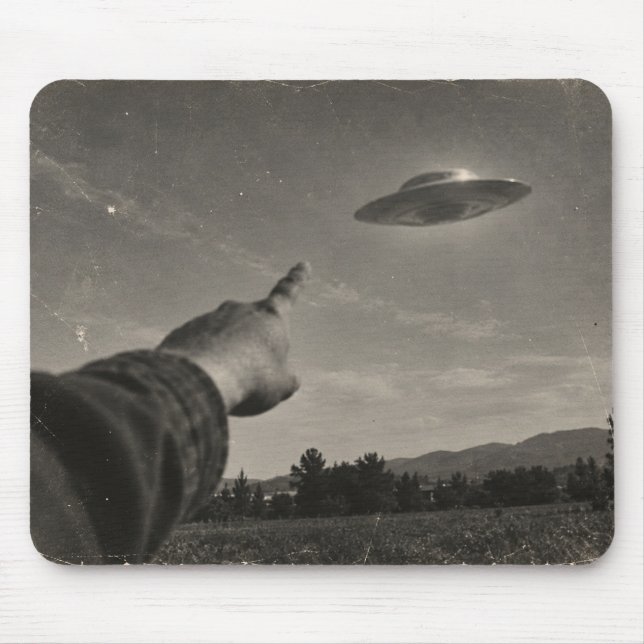 Vintage UFO Sighting Mouse Pad (Front)