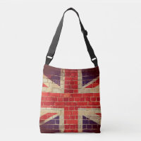 Vintage UK flag on a brick wall