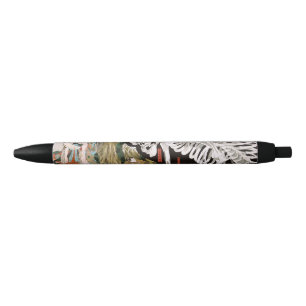 Vintage Ukiyo-e Kuniyoshi Skeleton Spectre Art Black Ink Pen