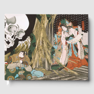 Vintage Ukiyo-e Kuniyoshi Skeleton Spectre Art Guest Book