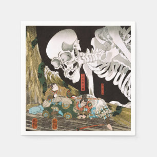 Vintage Ukiyo-e Kuniyoshi Skeleton Spectre Art Napkin