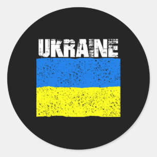 Vintage Ukraine Distressed Ukrainian Flag Stand Pr Classic Round Sticker