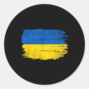 Vintage Ukraine Flag For Ukrainian Gift  Classic Round Sticker
