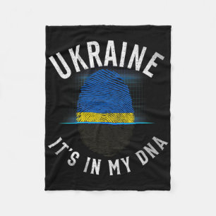 Vintage Ukraine Flag - It Is In My Dna - Ukrainian Fleece Blanket
