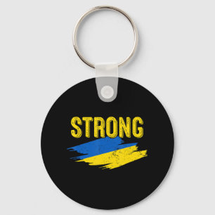 Vintage Ukraine Flag Ukraine Strong Retro Ukrainia Key Ring