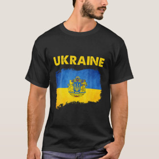 Vintage Ukraine Flag Ukrainian Patriotic Trident S T-Shirt
