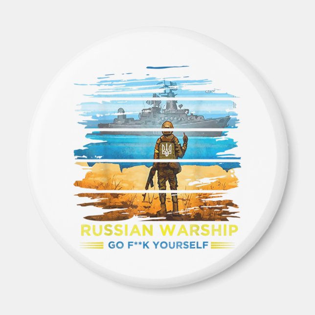 Vintage Ukraine Postage Stamp Flag Pride  Essentia Magnet (Front)