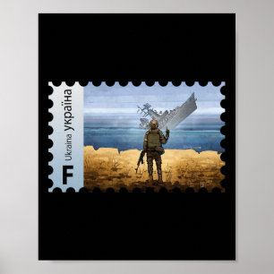 Vintage Ukraine Postage Stamp Flag Pride Mother's  Poster