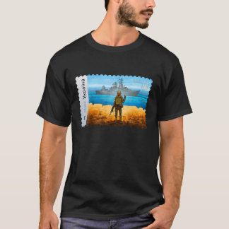 Vintage Ukraine Postage Stamp Flag Pride Mother's T-Shirt