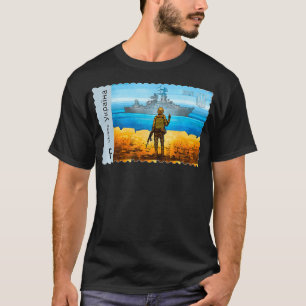 Vintage Ukraine Postage Stamp Flag Pride Mother's  T-Shirt