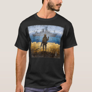 Vintage Ukraine Postage Stamp Flag Pride  T-Shirt