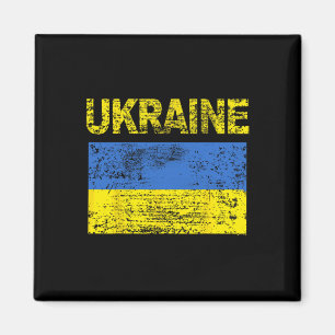 Vintage Ukraine Ukrainian Flag; Distressed Magnet