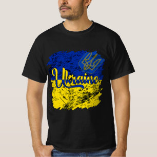 Vintage Ukraine Ukrainian Flag I Stand With Ukrain T-Shirt