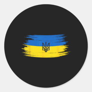 Vintage Ukraine Ukrainian Flag Pride 12 Classic Round Sticker