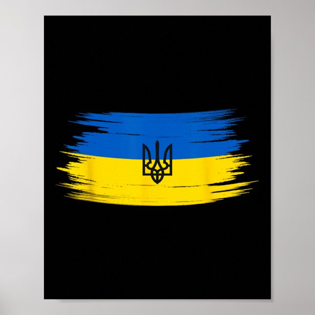 Vintage Ukraine Ukrainian Flag Pride 12  Poster (Front)
