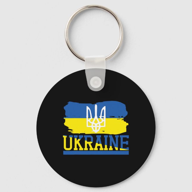 Vintage Ukraine Ukrainian Flag Pride 3  Key Ring (Front)