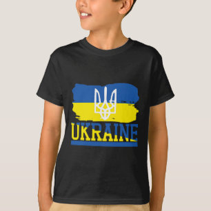 Vintage Ukraine Ukrainian Flag Pride 3 T-Shirt