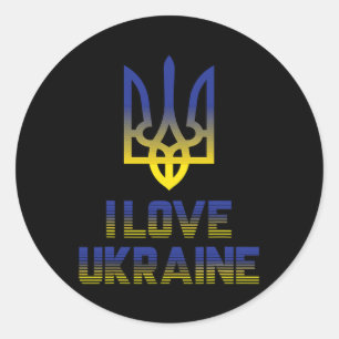 Vintage Ukraine Ukrainian Flag Pride 5 Classic Round Sticker