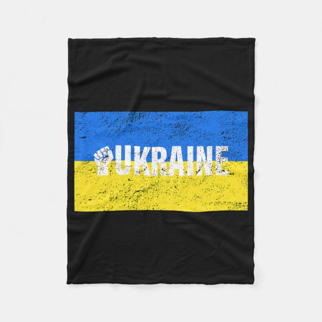 Vintage Ukraine Ukrainian Flag Pride 8  Fleece Blanket (Front)