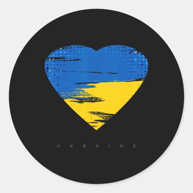 Vintage Ukraine Ukrainian Flag Pride  Classic Round Sticker (Front)