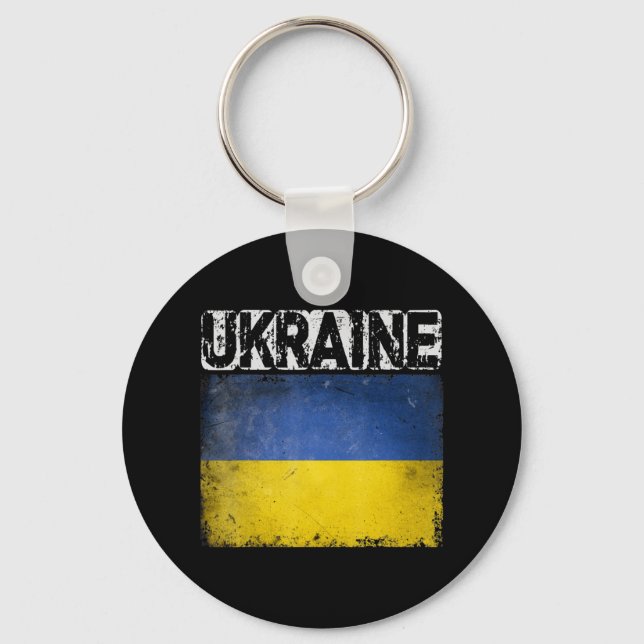 Vintage Ukraine  Ukrainian Flag Pride Gift  Key Ring (Front)