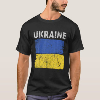 Vintage Ukraine Ukrainian Flag Pride Gift T-Shirt