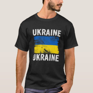 Vintage Ukraine Ukrainian Flag Pride Gift T-Shirt