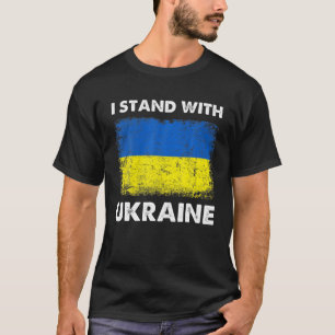 Vintage Ukraine Ukrainian Flag Pride I Stand With T-Shirt