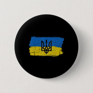 Vintage Ukraine Ukrainian Flag Pride Love Support 6 Cm Round Badge