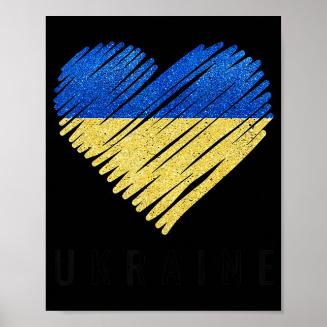 Vintage Ukraine Ukrainian Flag Pride  Poster (Front)