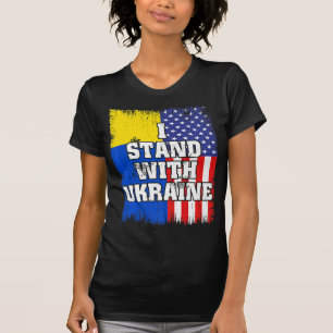 Vintage Ukrainian American Flag Ukraine Patriotic T-Shirt