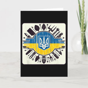 Vintage Ukrainian Bynner Fan Ukraine Flag Retro Ar Card