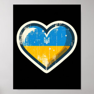 Vintage Ukrainian Bynner Fan Ukraine Flag Retro Cu Poster