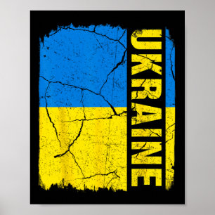 Vintage Ukrainian Flag Ukraine Pride Roots Heritag Poster