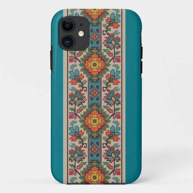 Vintage Ukrainian Slavic Embroidery Phone Case (Back)
