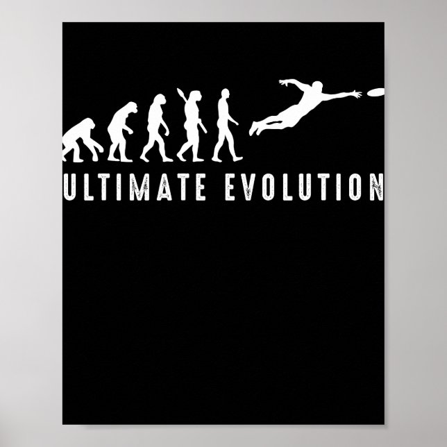 Vintage Ultimate Frisbee Sport Evolution Poster (Front)