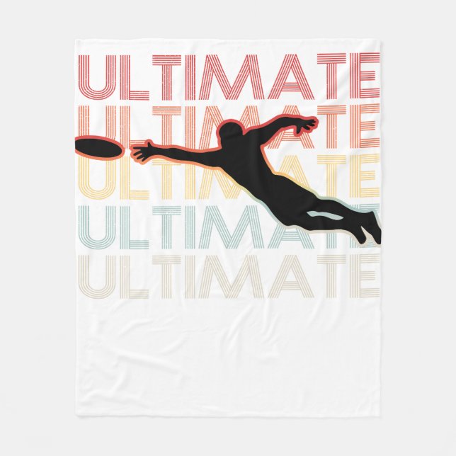 Vintage Ultimate Frisbee Sport Retro Fleece Blanket (Front)