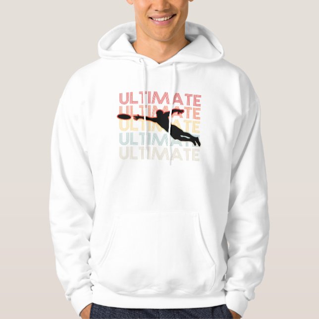 Vintage Ultimate Frisbee Sport Retro Hoodie (Front)