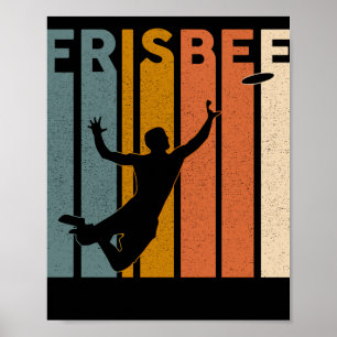 Vintage Ultimate Frisbee Sport Retro Poster