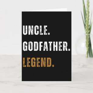 Vintage Uncle Godfather Legend Funny New Uncle Fat Card