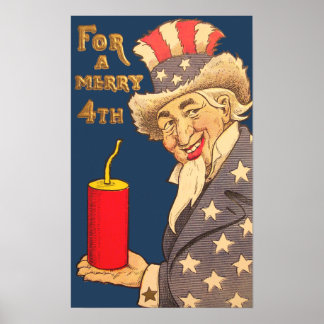 Vintage Uncle Sam 4th of July Poster