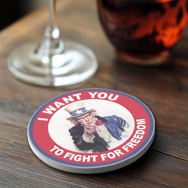 Vintage Uncle Sam I WANT YOU Coaster (Sandstone Coaster)